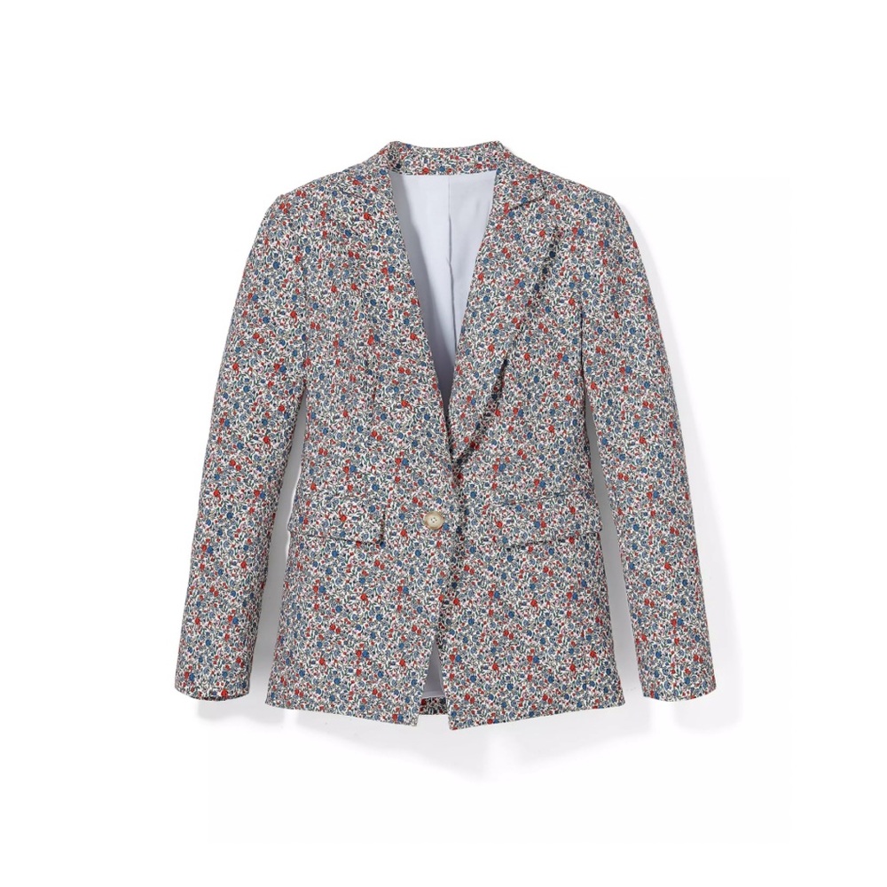 Loft Floral Long Modern Blazer in Multicolor